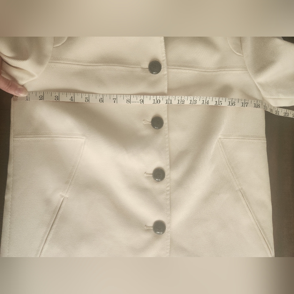 NWT Wilsons Leather Cream‎ Cloth Trenchcoat Sz Med - Picture 11 of 14
